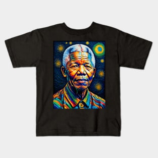 Nelson Mandela in starry night Kids T-Shirt